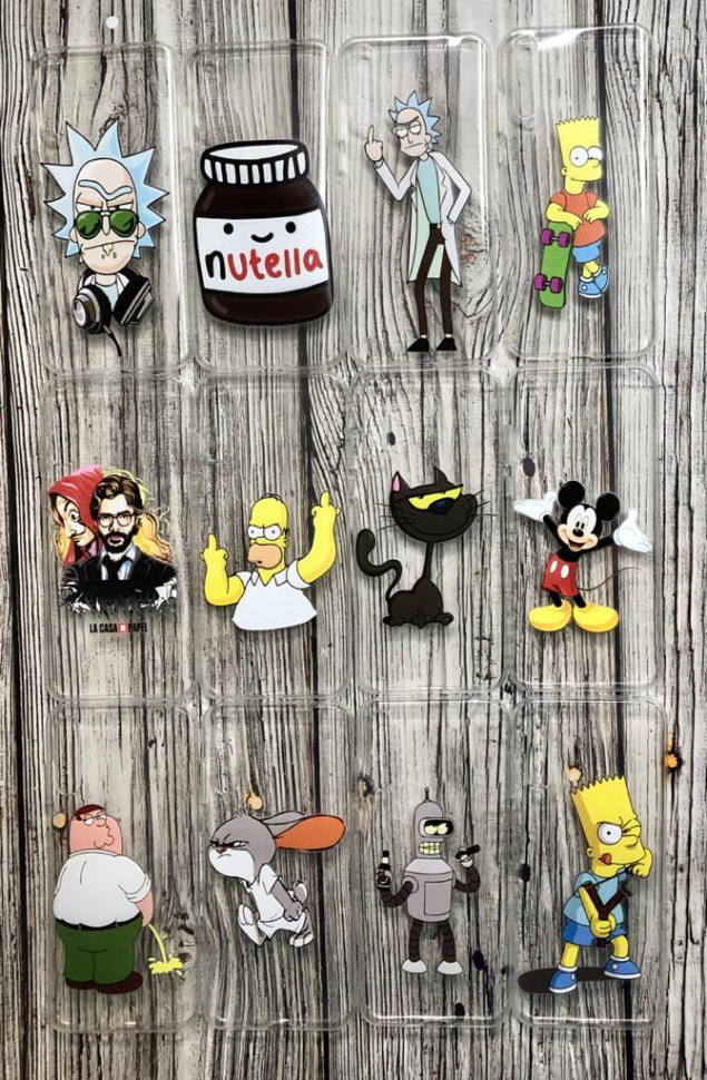 Чехол Huawei Honor 30i/Y8P TPU 1.0mm прозрачный с принтами в ассортименте