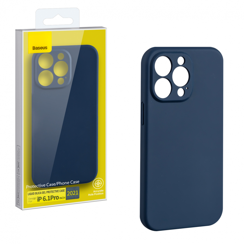 Чехол iPhone 13 Pro (6.1) Liquid Silica Gel Protective Case Baseus синий