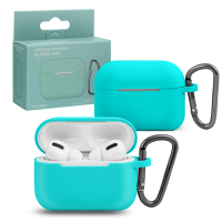 Чехол Airpods Pro Hang Silicon Сase с карабином   SL mint green