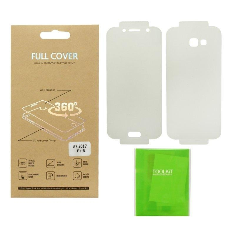 Защитная пленка 360 Samsung A7 PRO (2017) 2 в 1 полное покрытие