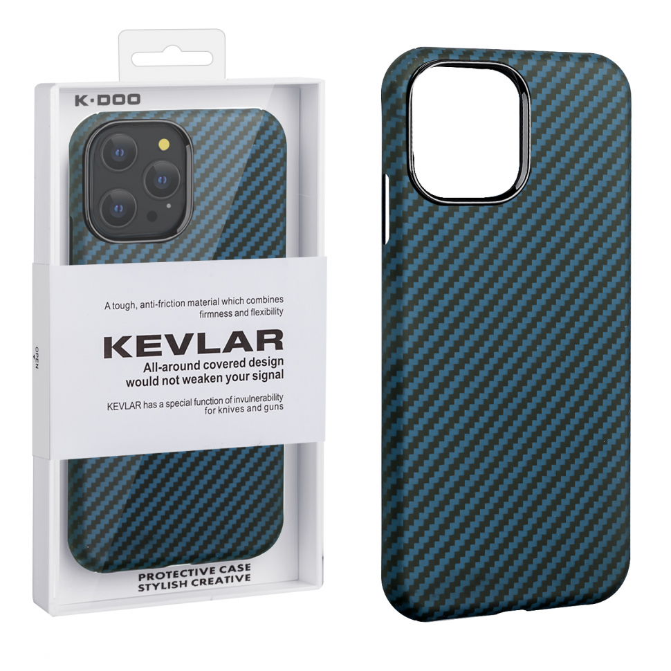 Чехол iPhone 13 Pro Max Kevlar Blue K-DOO