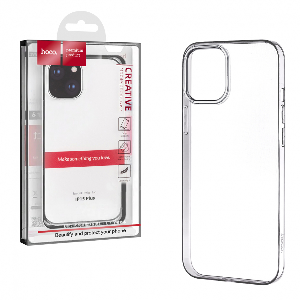 Чехол iPhone 15 Plus  Hoco TPU прозрачный