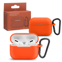 Чехол Airpods Pro Hang Silicon Сase с карабином   SL peach