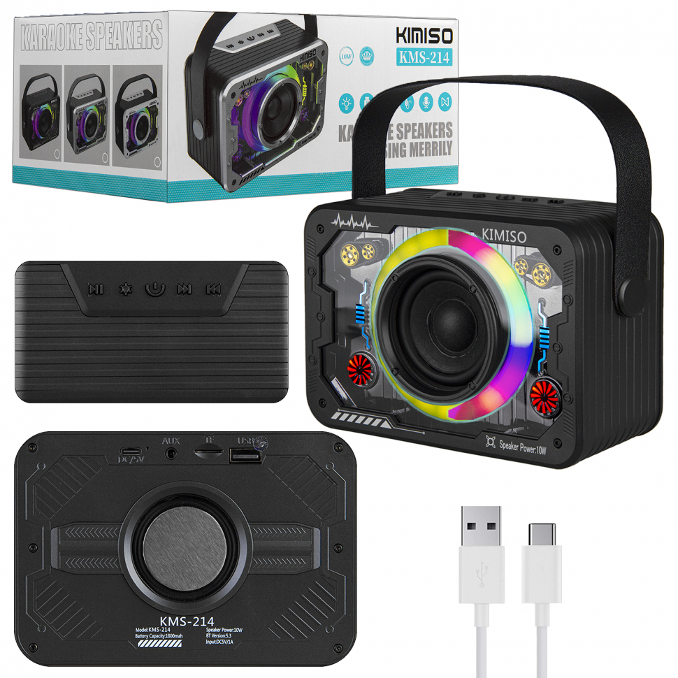 Портативная акустика KS214 черная (40шт/кор)