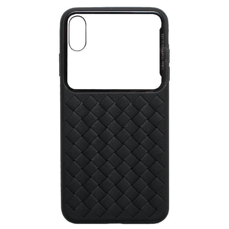 Чехол iPhone XS Max Baseus TPU Glass & Weaving Aurora черный