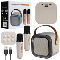 Портативная акустика с 2 микрофонами K12 Бежевая (40шт/кор)