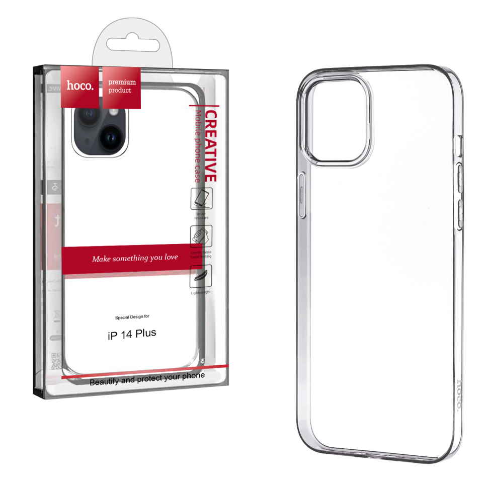 Чехол iPhone 14 Plus (6.7) Hoco TPU прозрачный