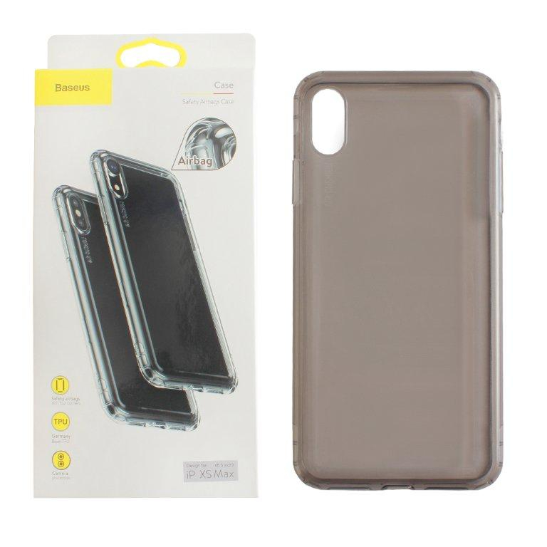 Чехол iPhone XS Max Baseus защищенные углы TPU темный
