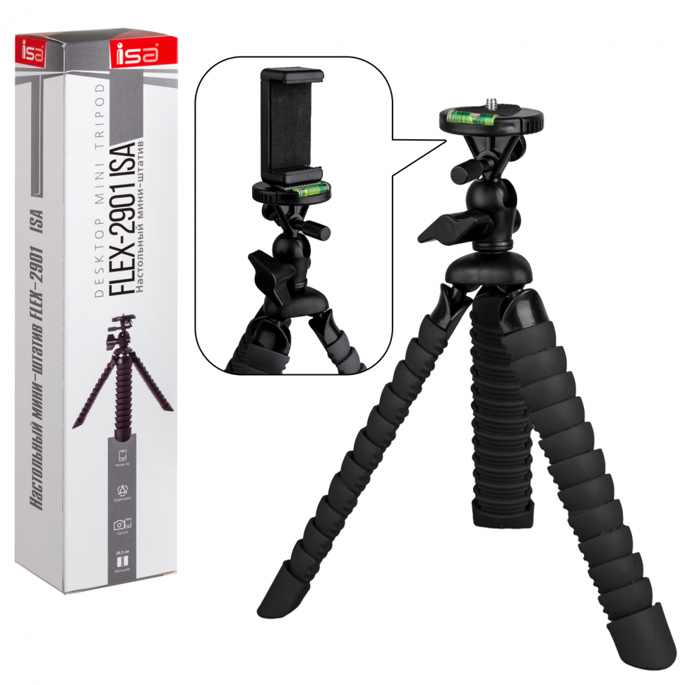 *Мини-штатив FLEX-2901 Black ISA