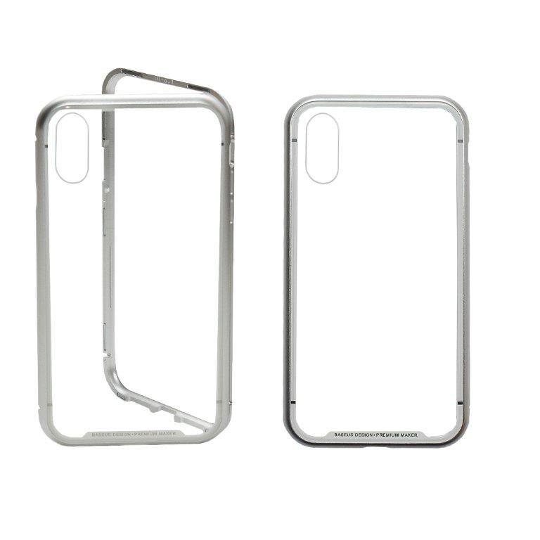 Чехол iPhone XS Max Baseus магнитный Magnetite Hardware Case серебро