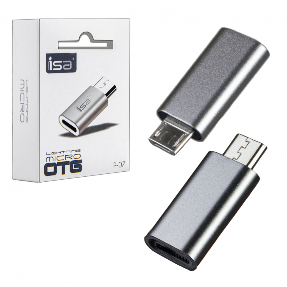 *Переходник Lightning на Micro USB P-07 ISA