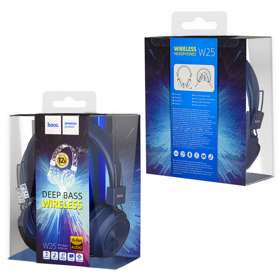 Наушники W25 Promise с микрофоном HOCO Синие