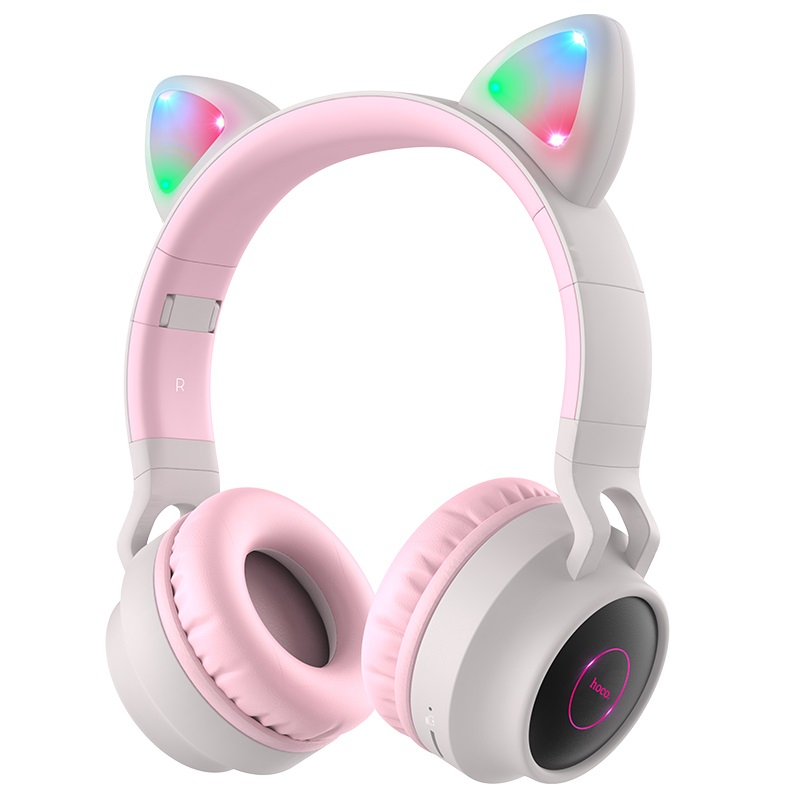 Наушники W27 Bluetooth Cat ear HOCO розовые