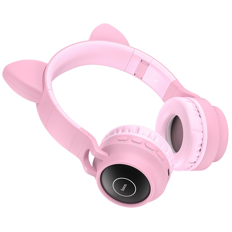 Наушники W27 Bluetooth Cat ear HOCO розовые