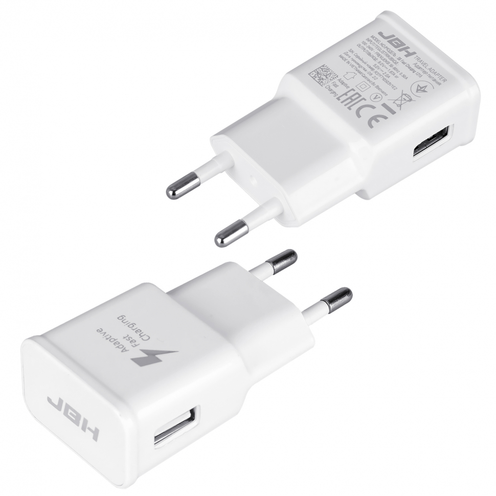 Переходник СЗУ на USB 2A S6 2.0 JBH белый (500шт/кор)