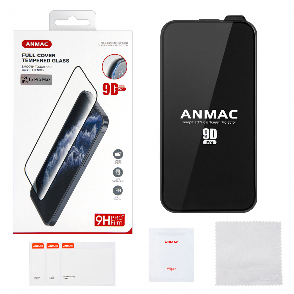 Защитное стекло iPhone 15 Pro Max 9D ANMAC Арт.1137459