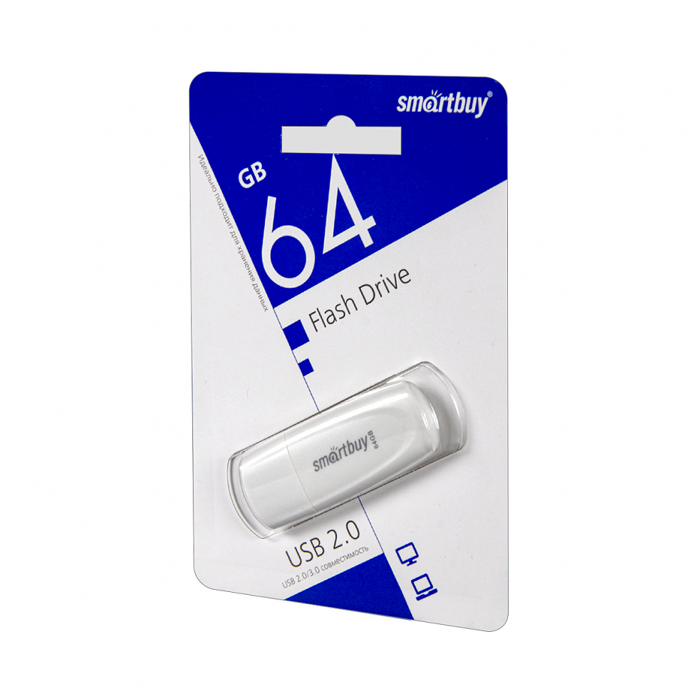 USB накопитель 64 GB Smart Buy Scout White