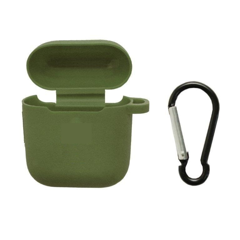 Чехол Airpods 1/2 Silicon Case Apple Green (c LOGO)