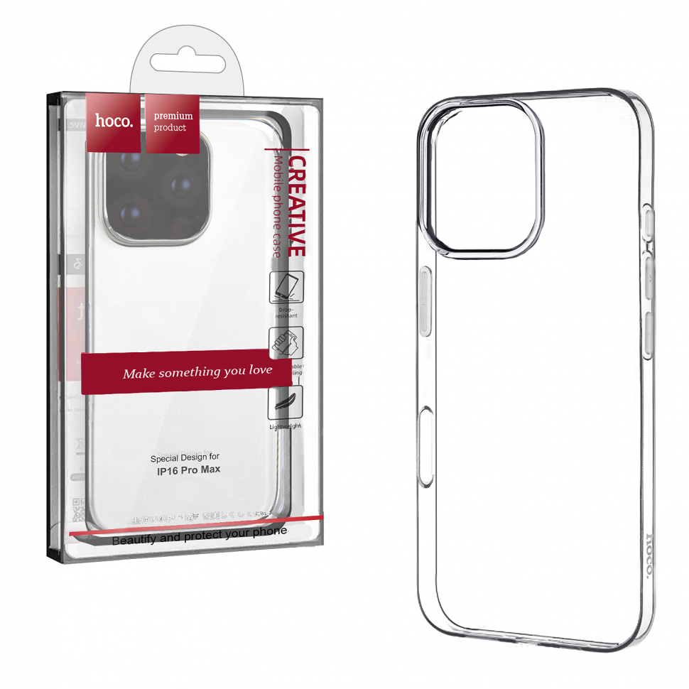 Чехол iPhone 16 Pro Max Hoco TPU прозрачный