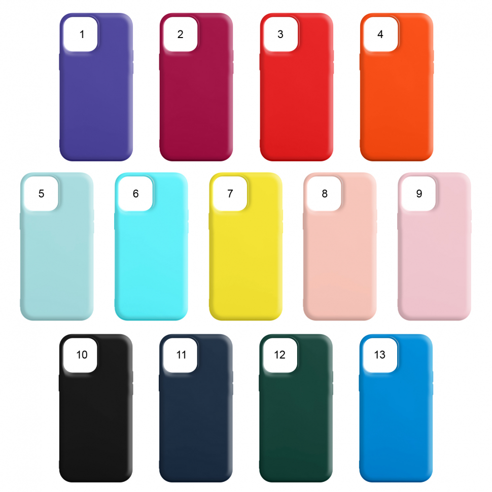 Чехол iPhone 13 Mini (5.4) Silicone WS (без лого, в прозрачном пакете)