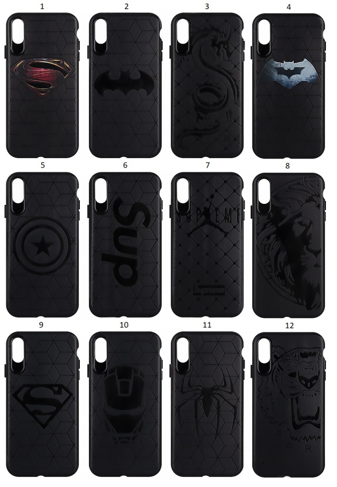 Чехол iPhone XS Max рельефный matt TPU с рисунком