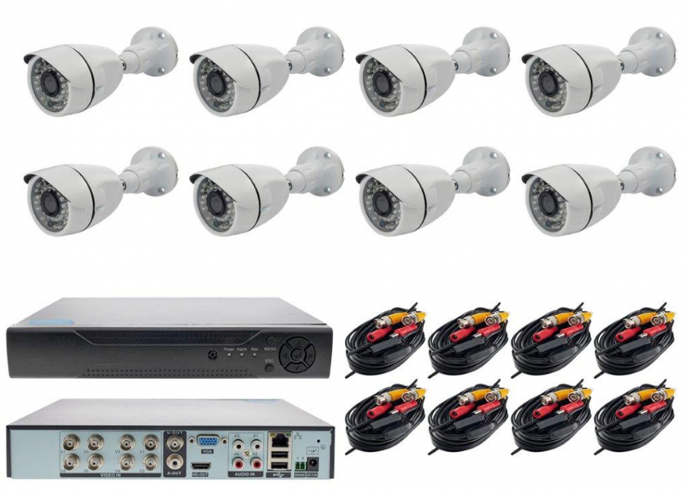Комплект видеонаблюдение 8 камер 2MP (уличные)