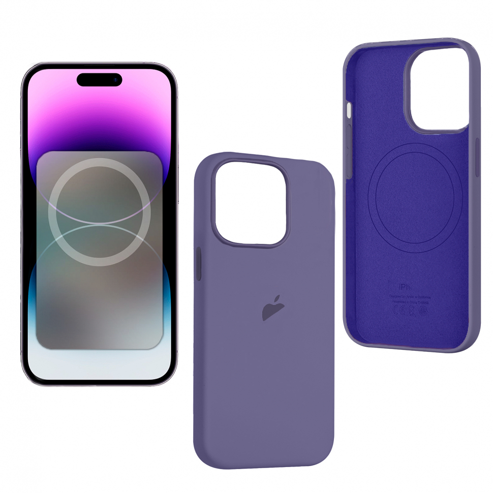 Чехол iPhone 14 Pro Silicon Case  Iris (MagSafe + анимация NFC Clear) c LOGO