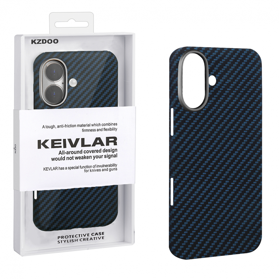 Чехол iPhone 16 Kevlar Blue K-DOO