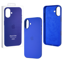 Чехол iPhone 16 Plus Silicon Case  (MagSafe + анимация NFC Clear) c LOGO Ultramarine