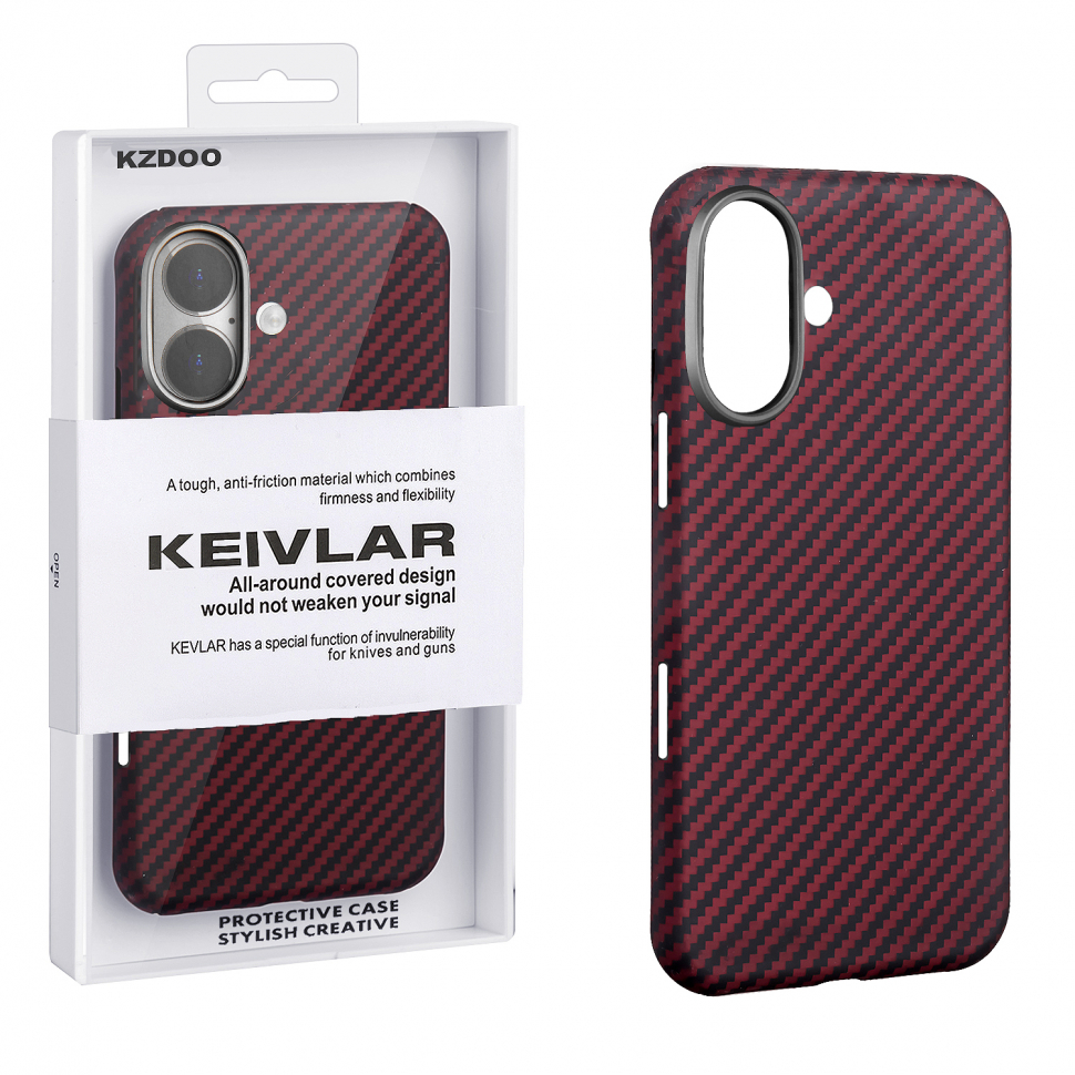 Чехол iPhone 16 Kevlar Red K-DOO