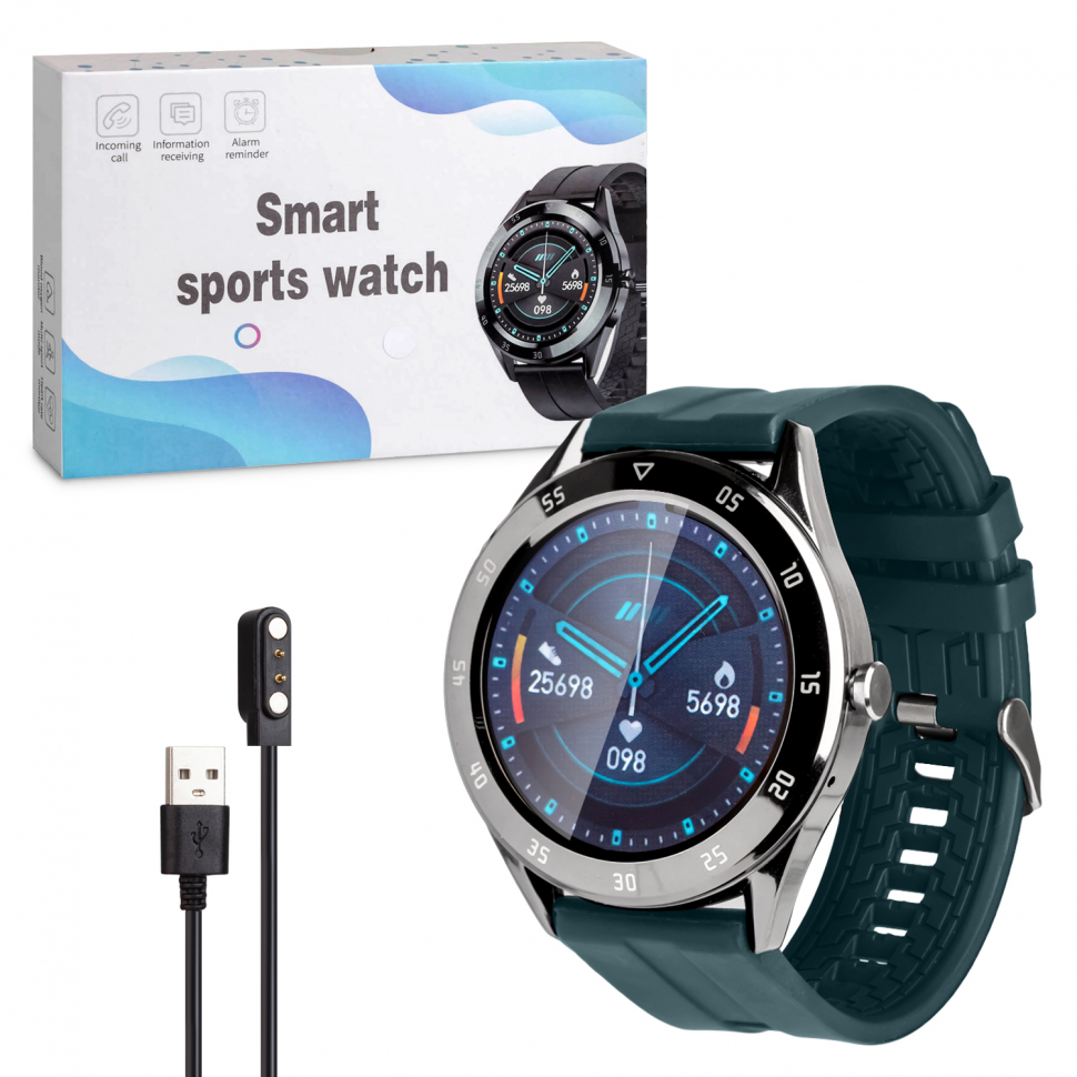 Фитнес-браслет Y10  зеленый + серебро (БЕЗ ВОЗВРАТА И ОБМЕНА)