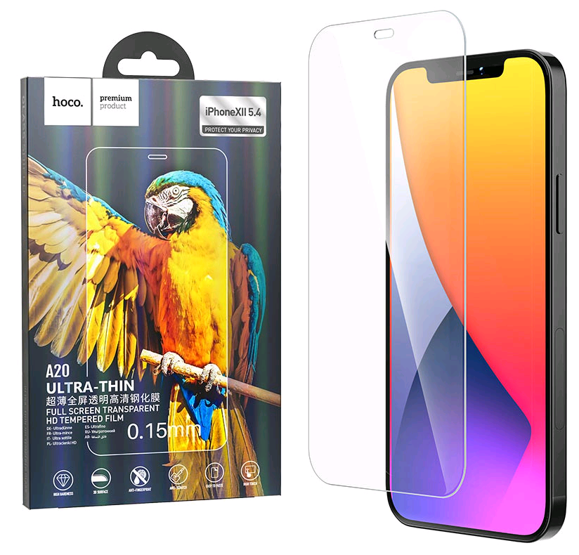 Защитное стекло iPhone 12 Mini 2.5D (А20) Hoco прозрачное