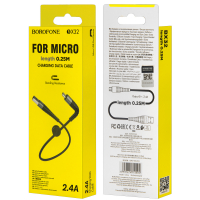 * Кабель BX32 USB Micro USB 0,25M Borofone черный