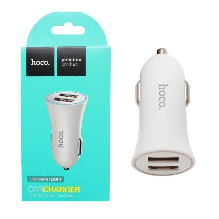 * Переходник UC204 АЗУ на 2 USB 2.4A HOCO белый