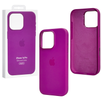 Чехол iPhone 16 Pro Silicon Case  (MagSafe + анимация NFC Clear) c LOGO Moonlit Red