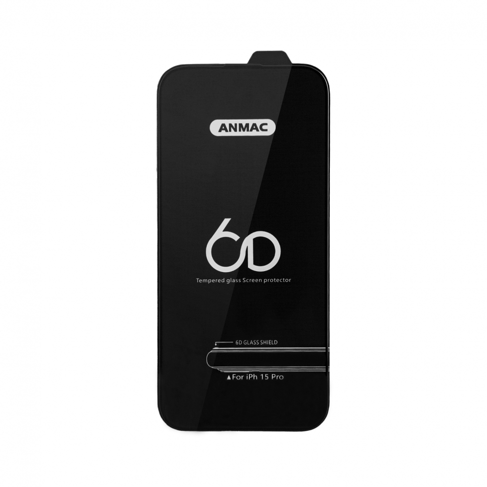 Защитное стекло iPhone 15 Pro Anmac 6D Black без упаковки Арт.1137443