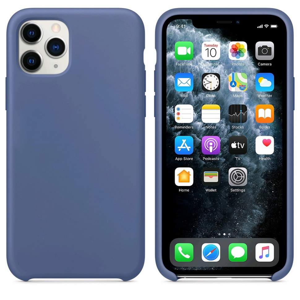 Чехол iPhone 11 Pro Silicon Case  Linen Blue (c LOGO)