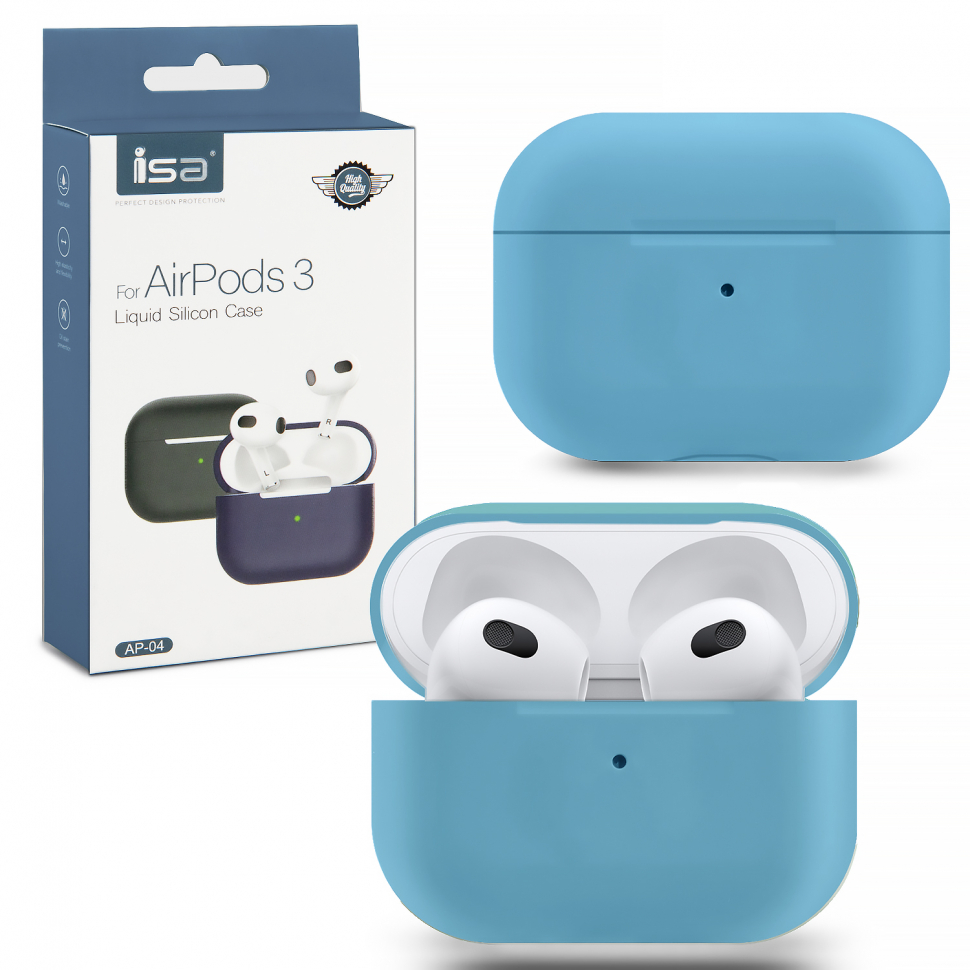 Чехол Airpods 3 Silicon Case ISA Blue