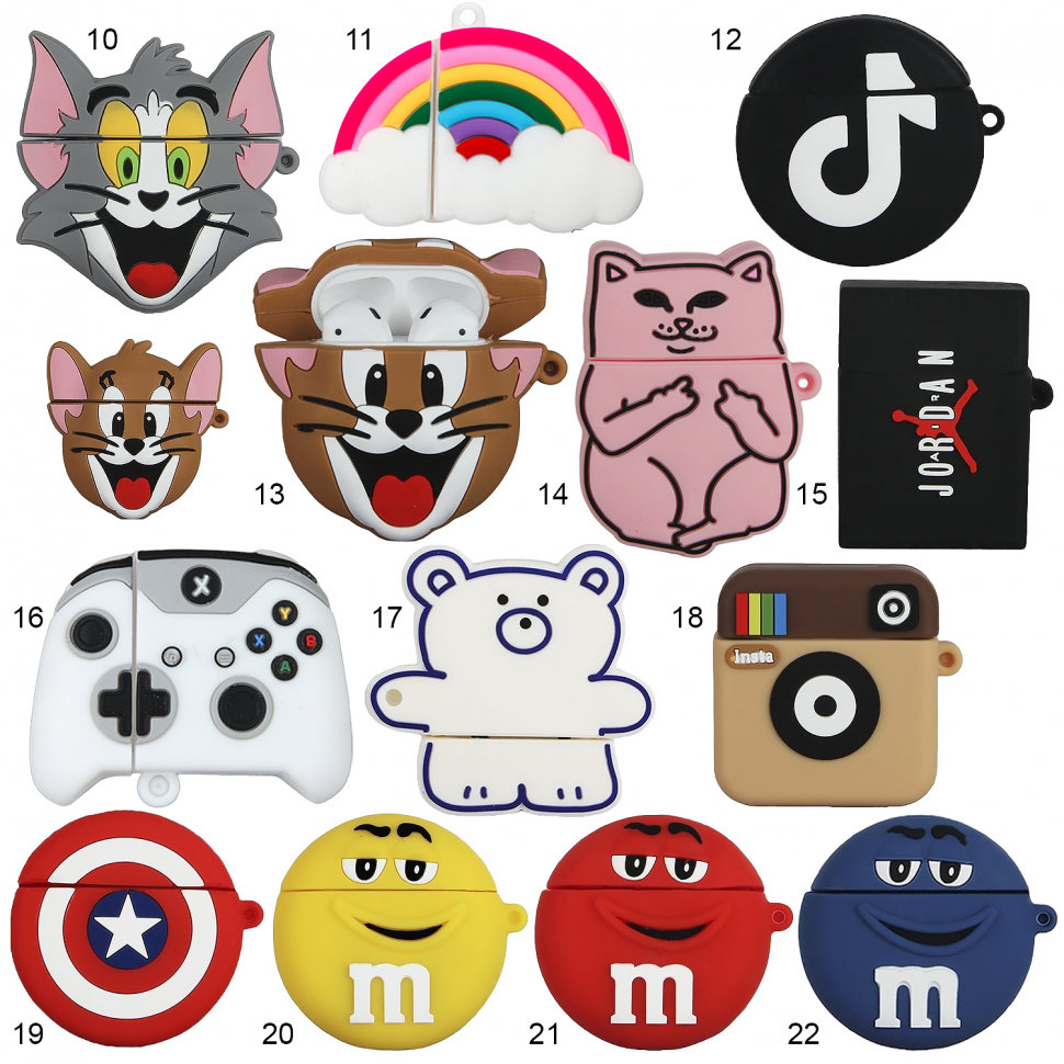 Чехол Airpods 1/2 силиконовые мультяшки №1