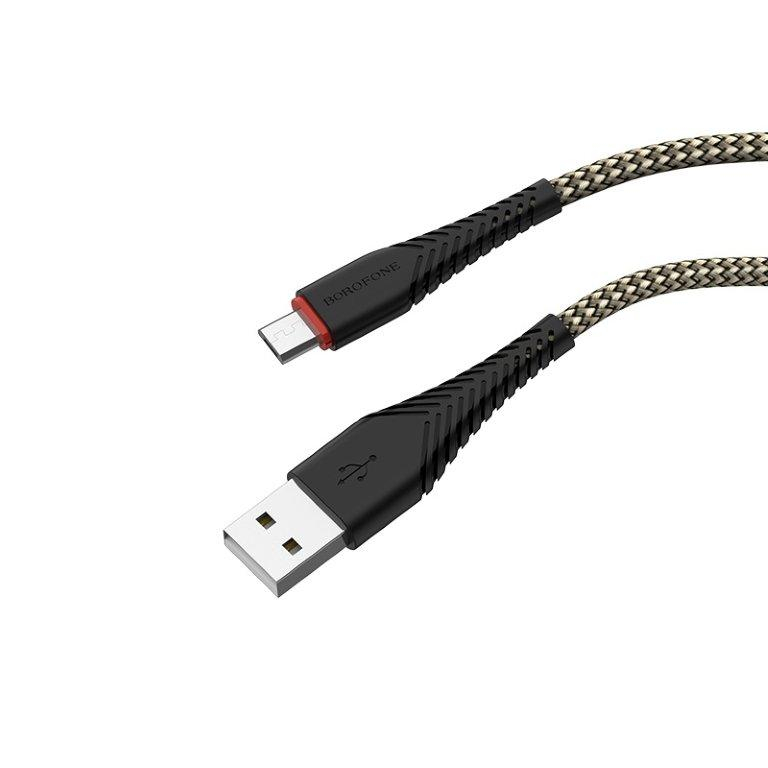 * Кабель BX25 USB Micro USB 1M Borofone черный с золотом