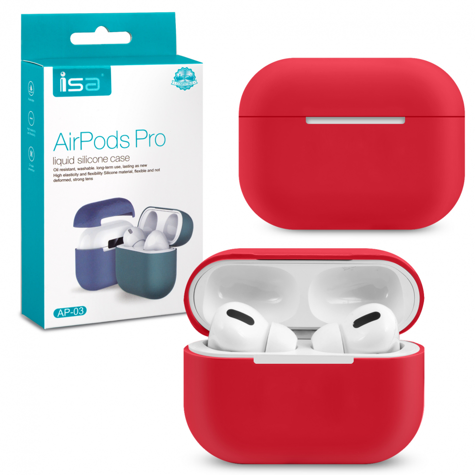 Чехол Airpods Pro Silicon Case ISA Red