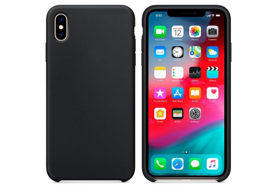 Чехол iPhone XS Max Silicon Case  Black (c LOGO)