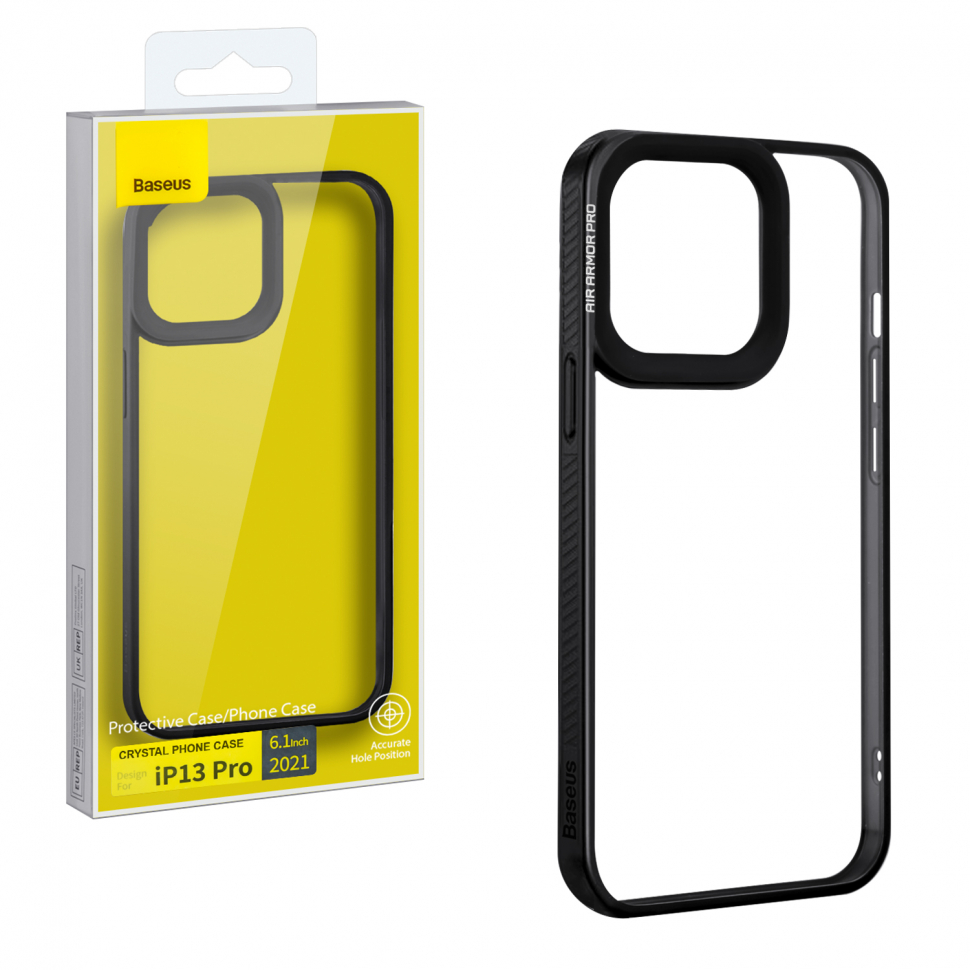 Чехол iPhone 13 Pro (6.1) Crystal Phone Case Baseus черный