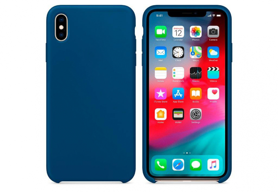 Чехол iPhone XS Max Silicon Case  Blue Horizon (c LOGO)