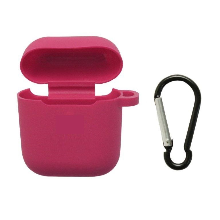 Чехол Airpods 1/2 Silicon Case Apple Rose Red (c LOGO)