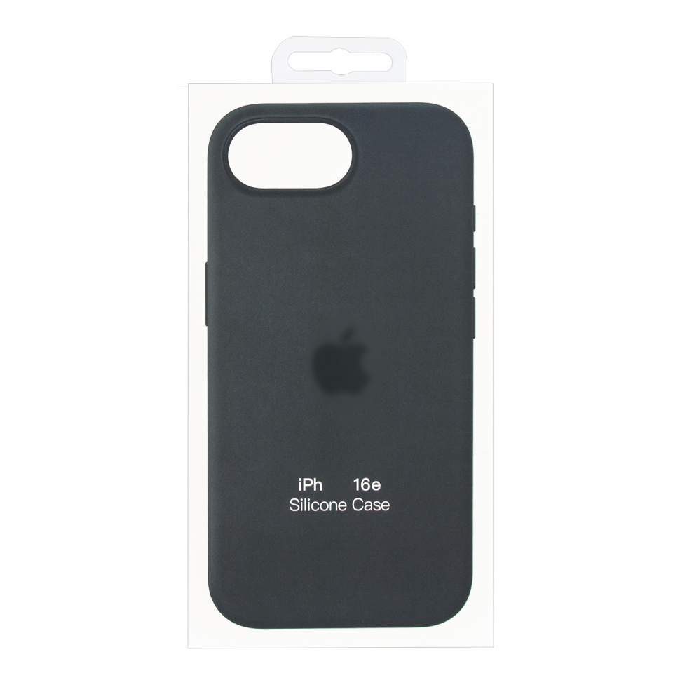 Чехол iPhone 16e Silicon Case  Black (MagSafe + анимация NFC) c LOGO