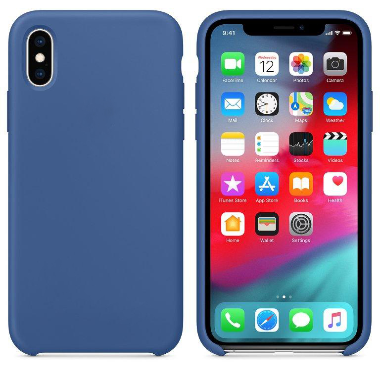 Чехол iPhone XS Max Silicon Case  Delft Blue (c LOGO)