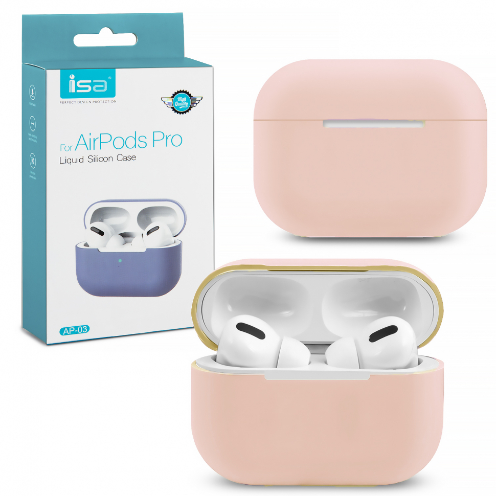 Чехол Airpods Pro Silicon Case ISA Grapefruit