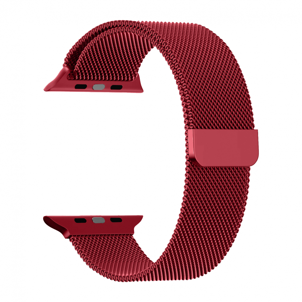 Ремешок для Apple watch 42/44/45/49mm Milanese loop Красный (Red)