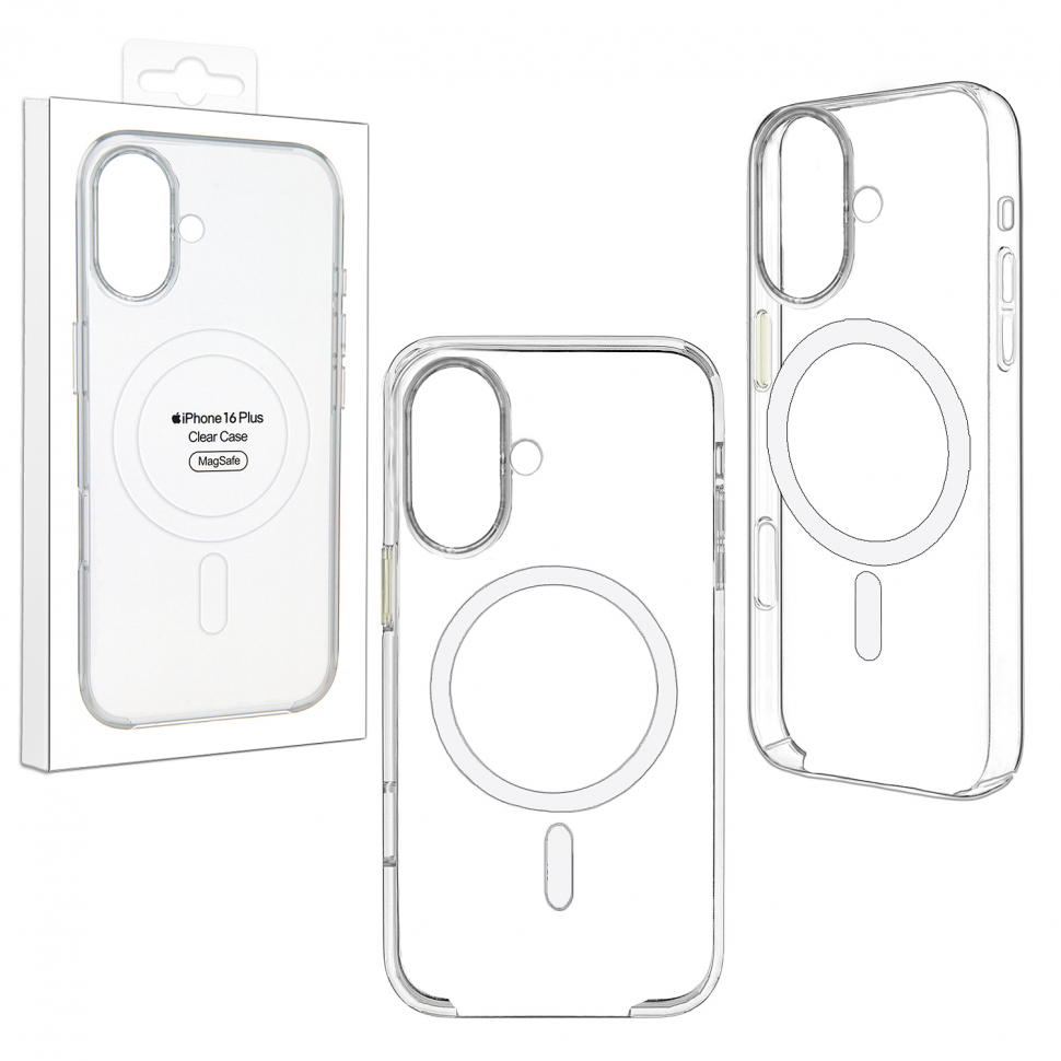 Чехол iPhone 16 Plus (6.7) Clear Case PC (MagSafe + анимация NFC) ORG
